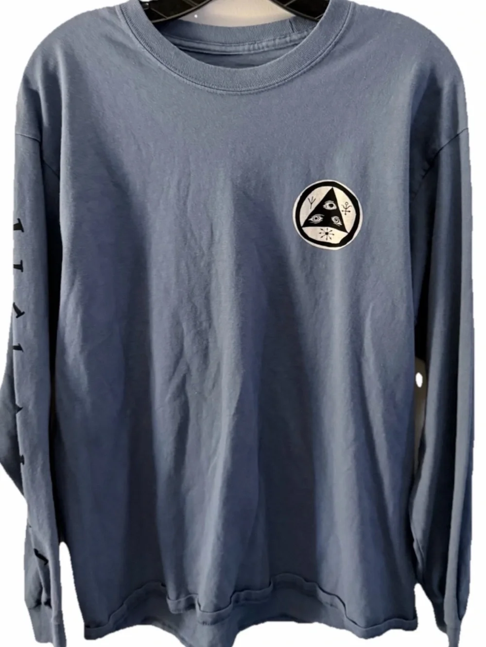 Welcome Skateboards Men's Blue Long Sleeve sloth T‎ Shirt Size Large